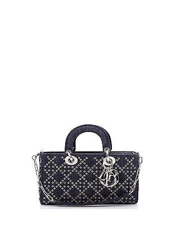 Christian Dior Lady D-Joy Bag Macrocannage Quilt Denim Medium (view 1)