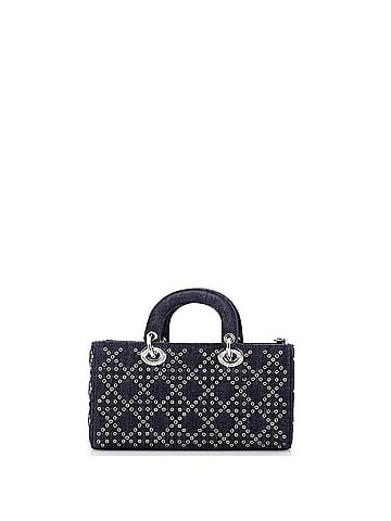 Christian Dior Lady D-Joy Bag Macrocannage Quilt Denim Medium (view 2)