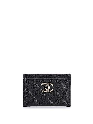 Chanel Textured CC Card Holder Quilted Caviar (view 1)