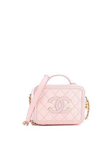 Chanel Filigree Vanity Case Quilted Caviar Small (view 1)