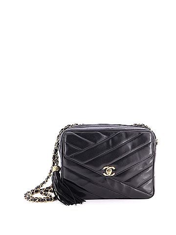 Chanel Vintage Front Pocket Camera Bag Chevron Lambskin Medium (view 1)
