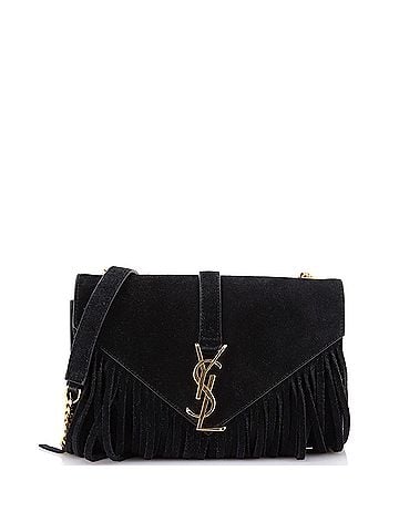 Saint Laurent Classic Monogram Fringe Crossbody Bag Suede Small (view 1)