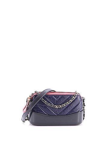 Chanel Gabrielle Double Zip Clutch with Chain Chevron Aged Calfskin (view 1)