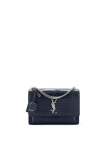 Saint Laurent Sunset Crossbody Bag Crocodile Embossed Leather Medium (view 1)