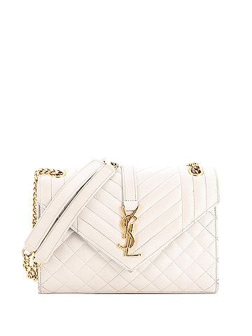 Saint Laurent Classic Monogram Envelope Satchel Mixed Matelasse Leather Medium (view 1)