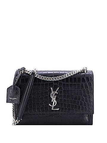 Saint Laurent Sunset Crossbody Bag Crocodile Embossed Leather Medium (view 1)