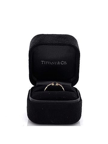 Tiffany & Co. T Wire Ring 18K Rose Gold with Diamonds (view 2)