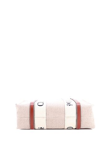Chloé Woody Tote Canvas with Leather Medium (view 2)