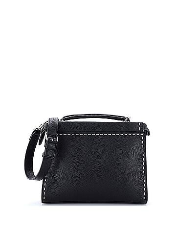 Fendi Selleria Peekaboo Fit Bag Leather with Laser Cut Detail Mini (view 1)