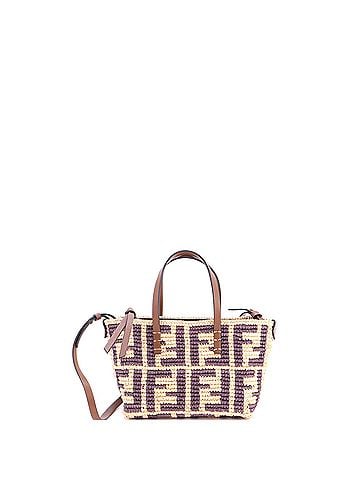 Fendi Roll Tote FF Raffia with Leather Mini (view 1)
