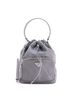 Prada 100% Nylon Gray Drawstring Bucket Bag Re-Nylon Small One size - photo 1