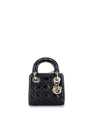 Christian Dior Lady Dior Chain Bag Cannage Quilt Patent Mini (view 1)