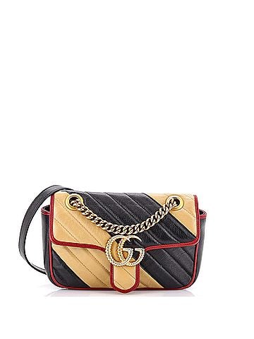 Gucci GG Marmont Flap Bag Diagonal Quilted Leather Mini (view 1)