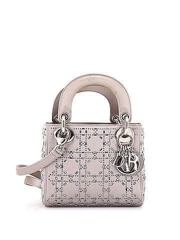 Christian Dior Lady Dior Bag Crystal Embellished Cannage Quilt Satin Mini (view 1)