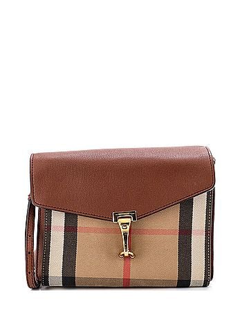 Burberry Macken Crossbody Bag Leather and House Check Canvas Small (view 1)