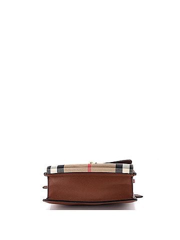 Burberry Macken Crossbody Bag Leather and House Check Canvas Small (view 2)