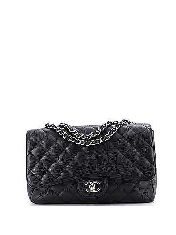 Chanel Vintage Classic Single Flap Bag Quilted Caviar Jumbo (view 1)