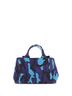 Prada 100% Canvas Plain Blue Canapa Convertible Tote Printed Canvas Medium One size - photo 4