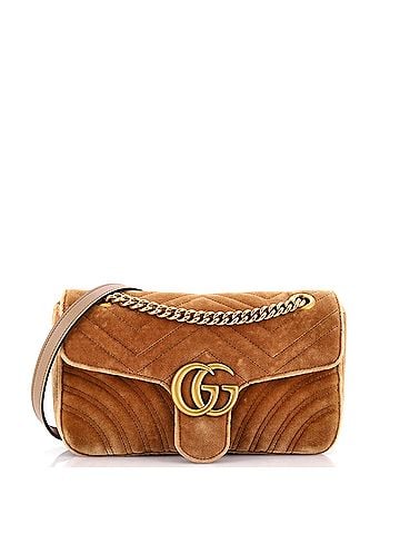 Gucci GG Marmont Flap Bag Matelasse Velvet Small (view 1)