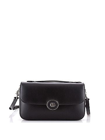 Gucci Petite GG Flap Shoulder Bag Leather Small (view 1)