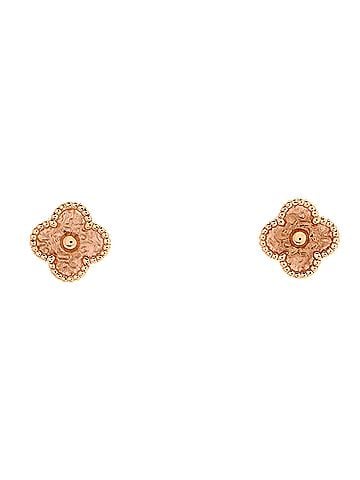 Van Cleef & Arpels Sweet Alhambra Stud Earrings 18K Rose Gold (view 1)