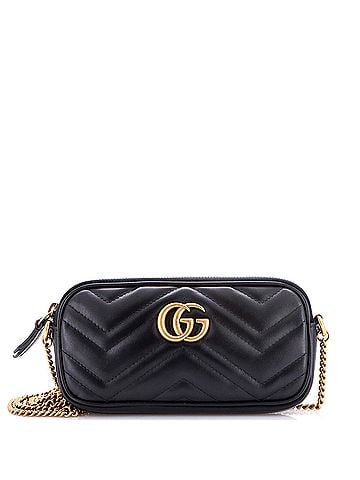 Gucci GG Marmont Chain Crossbody Bag Matelasse Leather Mini (view 1)