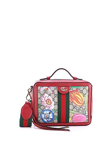 Gucci Ophidia Zip Around Camera Bag Flora GG Coated Canvas Small (view 1)