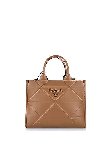 Prada Symbole Shopper Tote Embossed Leather Small (view 1)