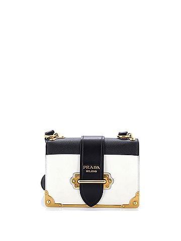 Prada Cahier Crossbody Bag Leather and Saffiano Leather Small (view 1)