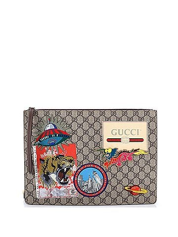Gucci Courrier Messenger Bag GG Coated Canvas with Applique (view 1)