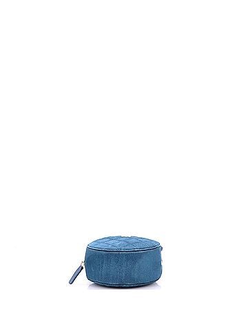 Chanel Pearl Crush Round Clutch with Chain Quilted Denim (view 2)