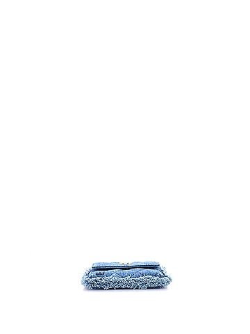 Chanel Denim Mood Flap Clutch with Chain Logo Printed Quilted Fringe Denim (view 2)
