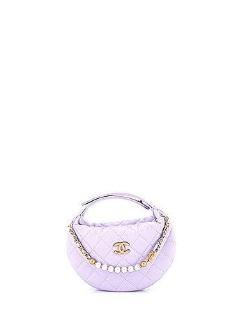 Chanel Single Pearl Chain Hobo Pouch Quilted Caviar (view 1)