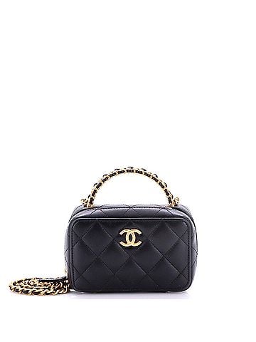 Chanel CC Chain Handle Zip Around Vanity Case with Chain Quilted Lambskin Mini (view 1)