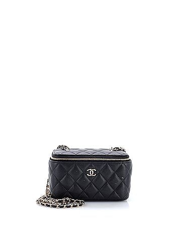 Chanel Tiny CC Link Vanity Case with Chain Quilted Caviar Small (view 1)