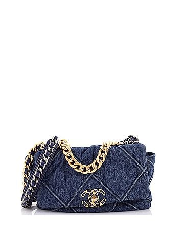 Chanel 19 Flap Bag Quilted Denim Medium (view 1)