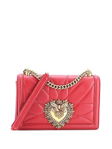 Dolce & Gabbana Devotion Full Flap Shoulder Bag Quilted Leather Small (view 1)