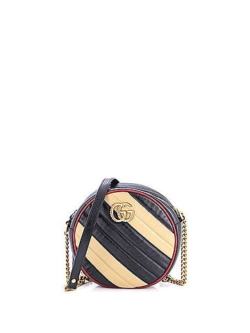 Gucci GG Marmont Round Shoulder Bag Diagonal Quilted Leather Mini (view 1)