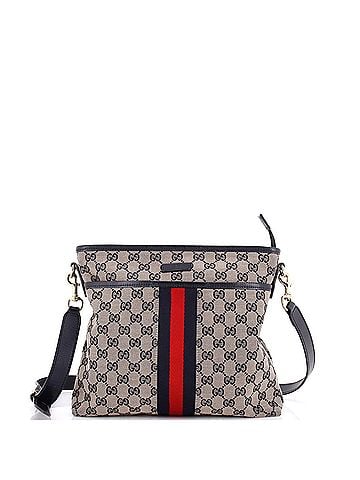 Gucci Front Pocket Web Messenger GG Canvas Small (view 1)