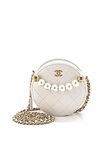 Chanel Chic Pearls Round Clutch with Chain Quilted Lambskin (view 1)