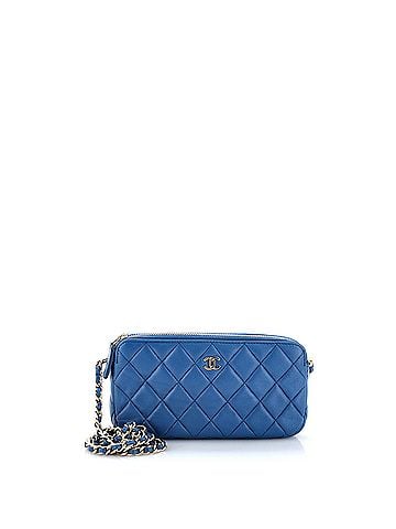 Chanel Double Zip Clutch with Chain Quilted Lambskin (view 1)