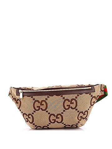 Gucci Belt Bag Jumbo GG Canvas with Leather Large (view 1)
