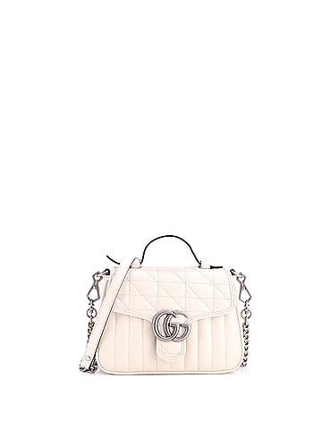 Gucci GG Marmont Top Handle Flap Bag Mixed Matelasse Leather Mini (view 1)