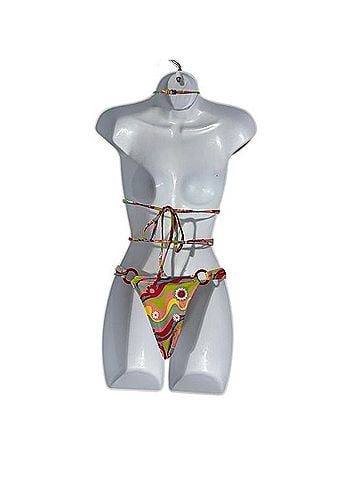 Tiger Mist Retro Floral Print Two Piece Swimsuit (view 2)
