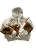 Free People Color Block Tan Ivory Brown Fleece Size S - photo 1