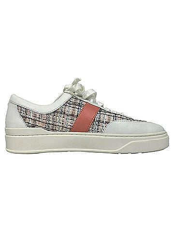Stuart Weitzman  Stuart Weitzman Tweed Accent Sneakers in Multicolor Leather (view 1)