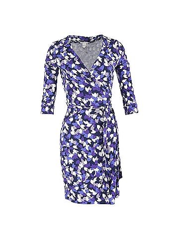 Diane von Furstenberg  Diane Von Furstenberg Printed Mini Wrap Dress in Purple Cotton (view 1)
