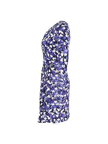 Diane von Furstenberg  Diane Von Furstenberg Printed Mini Wrap Dress in Purple Cotton (view 2)