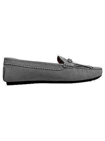 Tod's Tod's Fringed Loafers in Grey Suede (view 1)