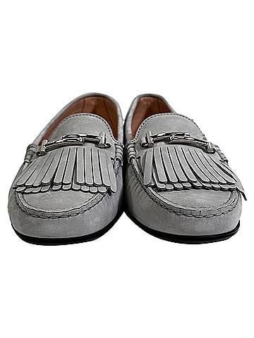 Tod's Tod's Fringed Loafers in Grey Suede (view 2)